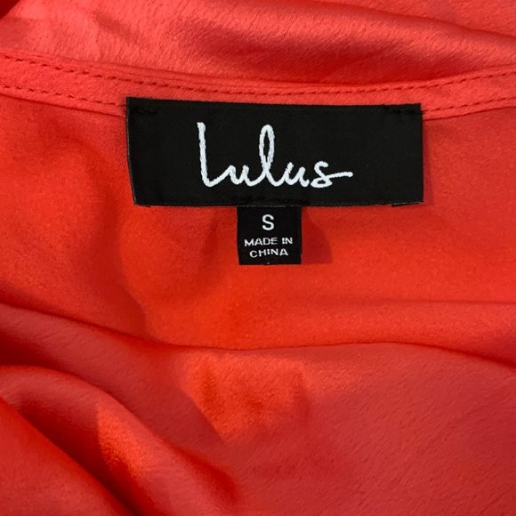 Lulu's Coral Spaghetti Strap Dress with Side Ruching Size S - Picture 11 of 13